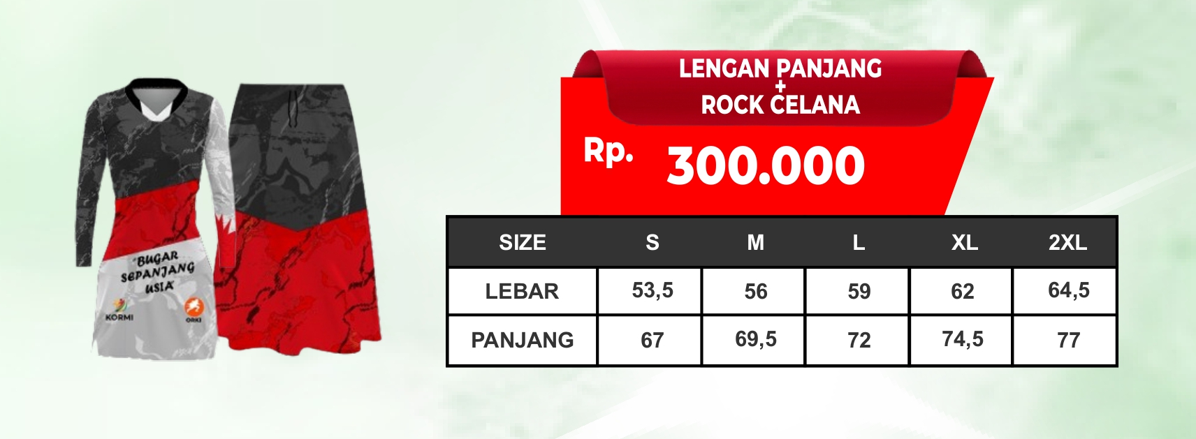 Jersey Lengan Panjang + Rok Celana