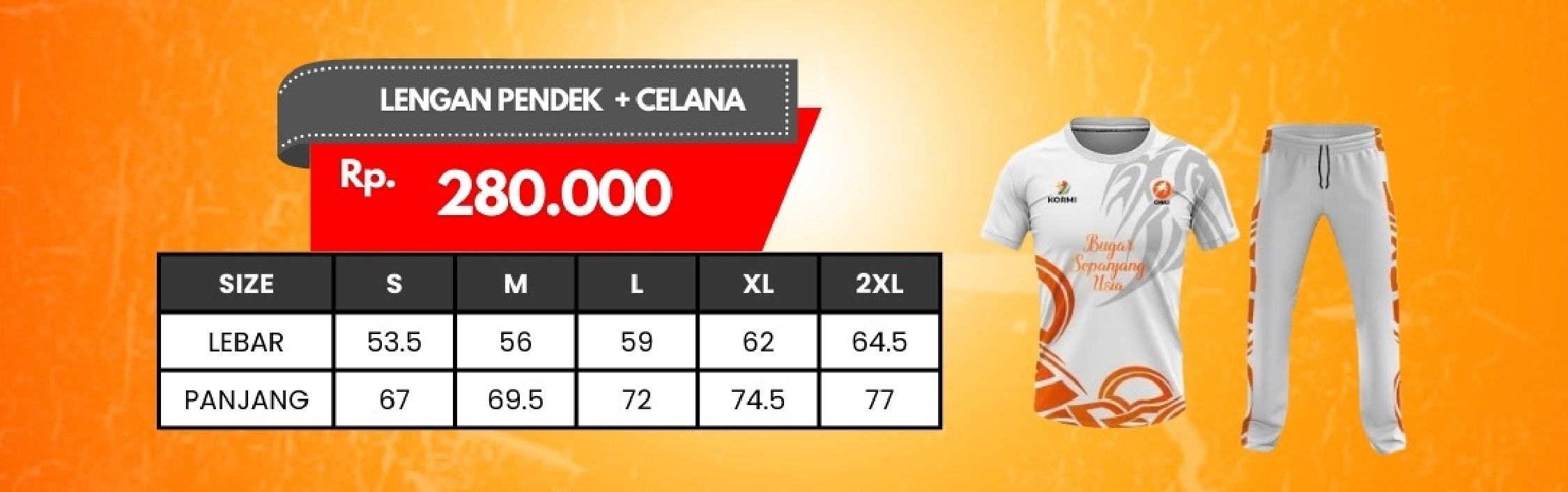 Jersey Lengan Pendek + Celana Putih